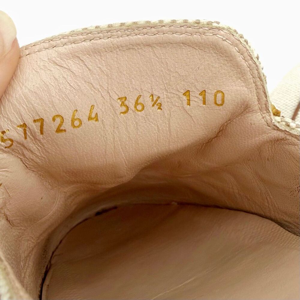 GUCCI Princetown Beige Canvas Mule Size 36.5 Horsebit Slip On Loafer Web Stripe - Picture 9 of 11